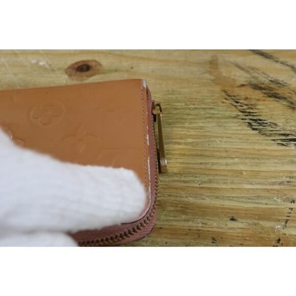 Louis Vuitton Wallet Zip Around Monogram Vernis Zippy Rose Velours Brown Italy - Picture 7 of 16